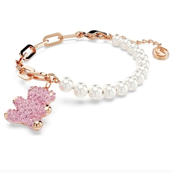 🔹️SWAROVSKI -🔹️ Crystal pearl pink Teddy Bear Bracelet ✨️🧸 - Picture 3 of 5